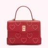 Lulu Guinness LULU RED GOLD STUDDED HEARTS LIP TURNLOCK QUEENIE HANDBAG BAGS