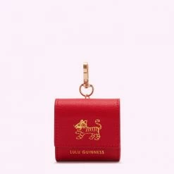 Lulu Guinness LULU RED LUNAR NEW YEAR TIGER BONNEY KEYRING POUCH Statement Red