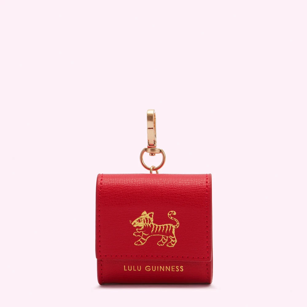 Lulu Guinness LULU RED LUNAR NEW YEAR TIGER BONNEY KEYRING POUCH Statement Red 3 Lulu Guinness LULU RED LUNAR NEW YEAR TIGER BONNEY KEYRING POUCH Statement Red