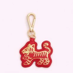 Lulu Guinness Statement Red LULU RED LUNAR NEW YEAR TIGER KEYRING