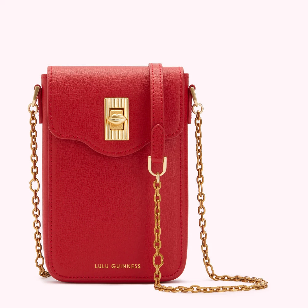 Lulu Guinness LULU RED LEATHER RITA CROSSBODY MINI BAG 3 Lulu Guinness LULU RED LEATHER RITA CROSSBODY MINI BAG