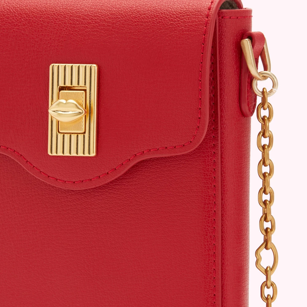 Lulu Guinness LULU RED LEATHER RITA CROSSBODY MINI BAG 7 Lulu Guinness LULU RED LEATHER RITA CROSSBODY MINI BAG