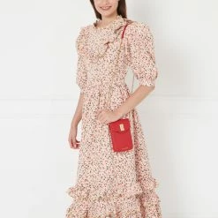 Lulu Guinness LULU RED LEATHER RITA CROSSBODY MINI BAG 15 Lulu Guinness LULU RED LEATHER RITA CROSSBODY MINI BAG