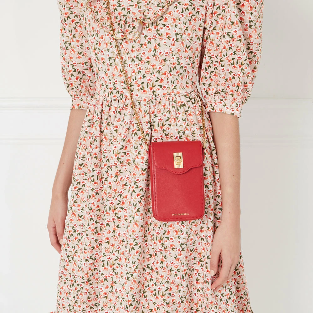 Lulu Guinness LULU RED LEATHER RITA CROSSBODY MINI BAG 8 Lulu Guinness LULU RED LEATHER RITA CROSSBODY MINI BAG
