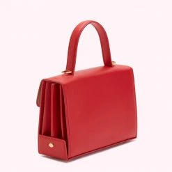 Lulu Guinness LULU RED MEDIUM LIP TURNLOCK QUEENIE HANDBAG