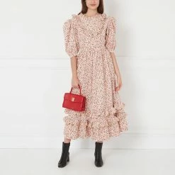 Lulu Guinness LULU RED MEDIUM LIP TURNLOCK QUEENIE HANDBAG