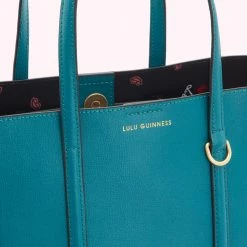 Lulu Guinness BAGS EMERALD LEATHER I LOVE LULU GARBO TOTE BAG