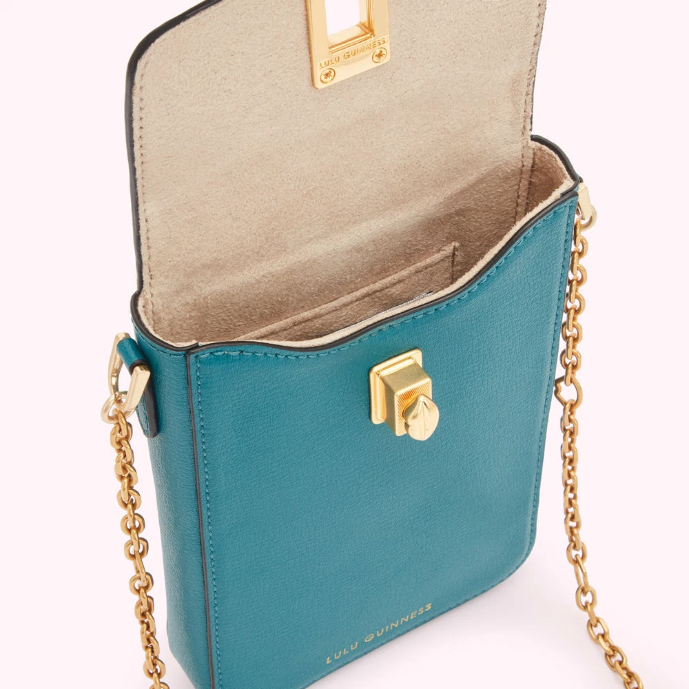 Lulu Guinness EMERALD LEATHER RITA CROSSBODY MINI BAG 4 Lulu Guinness EMERALD LEATHER RITA CROSSBODY MINI BAG