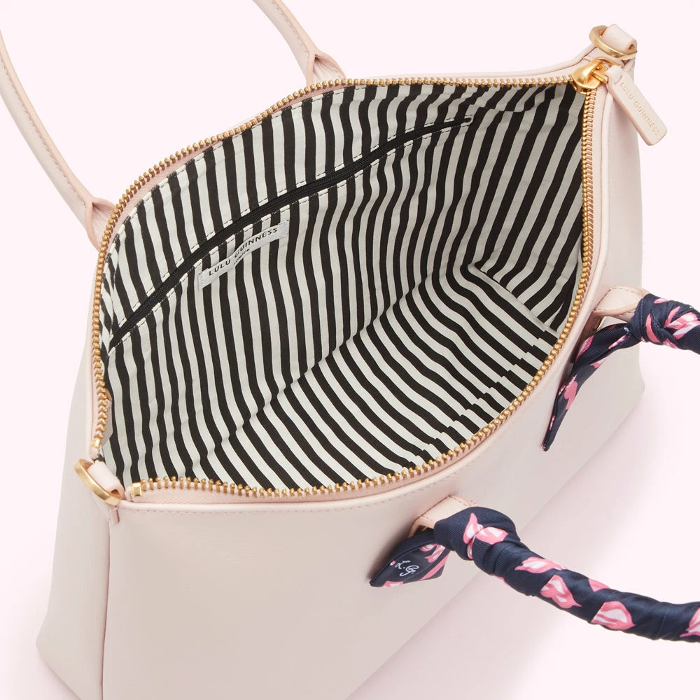 Lulu Guinness BAGS BLUSH LEATHER SCARF FRANCES TOTE BAG 4 Lulu Guinness BAGS BLUSH LEATHER SCARF FRANCES TOTE BAG