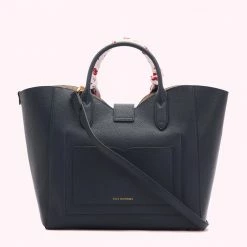 Lulu Guinness NAVY LIP TURNLOCK SCARF LUELLA TOTE BAG BAGS 9 Lulu Guinness NAVY LIP TURNLOCK SCARF LUELLA TOTE BAG BAGS