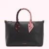 Lulu Guinness BLACK LEATHER SCARF FRANCES TOTE BAG