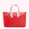 Lulu Guinness RED LEATHER SCARF FRANCES TOTE BAG BAGS