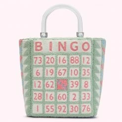 Lulu Guinness PISTACHIO BINGO BIBI TOTE BAGS