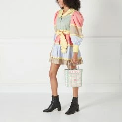 Lulu Guinness PISTACHIO BINGO BIBI TOTE BAGS