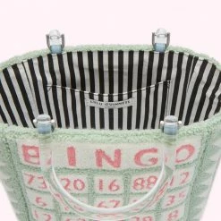 Lulu Guinness PISTACHIO BINGO BIBI TOTE BAGS