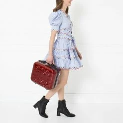 Lulu Guinness ROSEWOOD LULU LIPS VANITY CASE