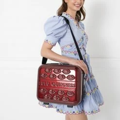 Lulu Guinness ROSEWOOD LULU LIPS VANITY CASE