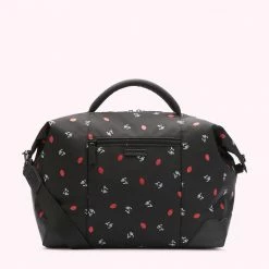 Lulu Guinness Timeless Black BLACK LG LOGO AND LIPS PRINT FENELLA