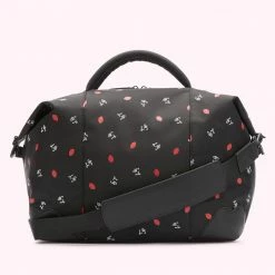 Lulu Guinness Timeless Black BLACK LG LOGO AND LIPS PRINT FENELLA