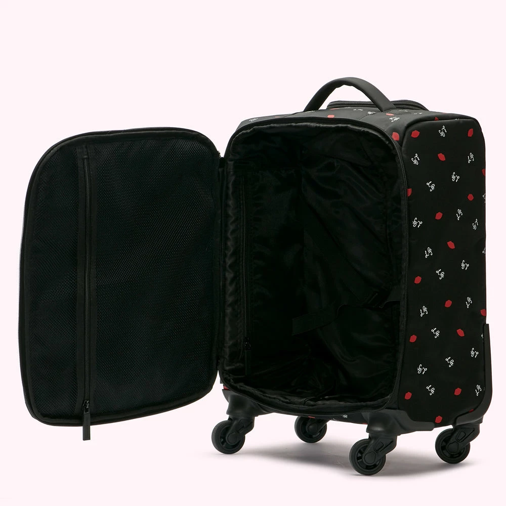 Lulu Guinness Timeless Black BLACK LG LOGO AND LIPS PRINT FELICITY 6 Lulu Guinness Timeless Black BLACK LG LOGO AND LIPS PRINT FELICITY