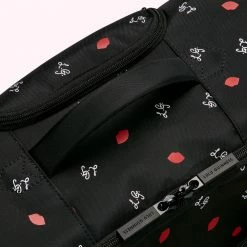 Lulu Guinness Timeless Black BLACK LG LOGO AND LIPS PRINT FELICITY 12 Lulu Guinness Timeless Black BLACK LG LOGO AND LIPS PRINT FELICITY