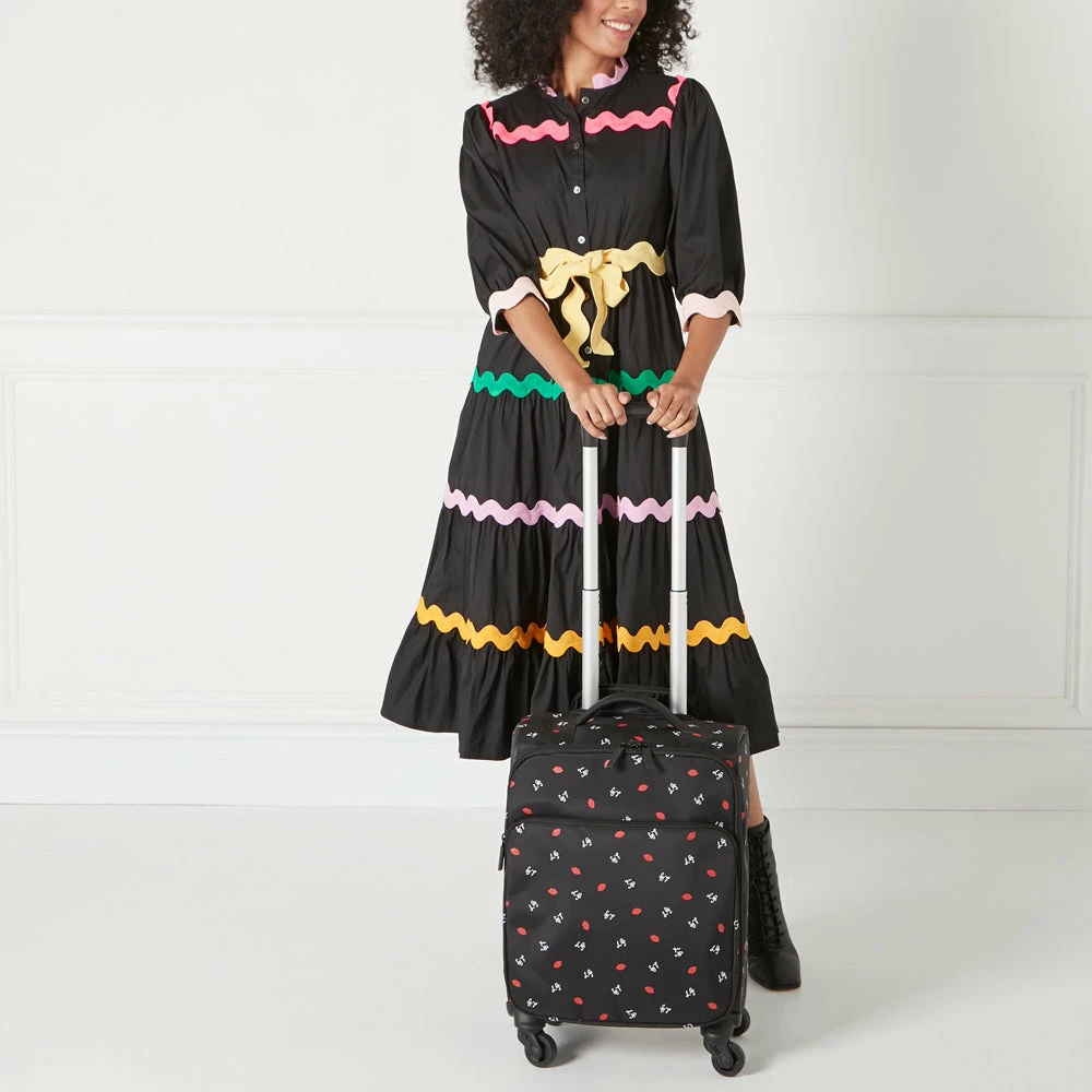 Lulu Guinness Timeless Black BLACK LG LOGO AND LIPS PRINT FELICITY 8 Lulu Guinness Timeless Black BLACK LG LOGO AND LIPS PRINT FELICITY