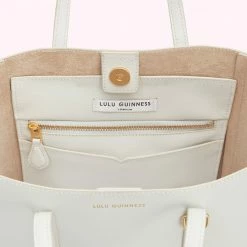Lulu Guinness OYSTER LEATHER I LOVE LULU GARBO TOTE BAG