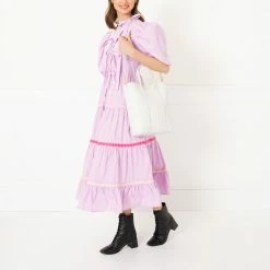 Lulu Guinness OYSTER LEATHER I LOVE LULU GARBO TOTE BAG