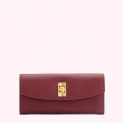 Lulu Guinness Statement Red ROSEWOOD LIP TURNLOCK LUCIA WALLET
