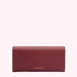 Lulu Guinness Statement Red ROSEWOOD LIP TURNLOCK LUCIA WALLET