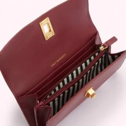 Lulu Guinness Statement Red ROSEWOOD LIP TURNLOCK LUCIA WALLET