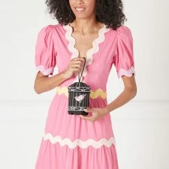 Lulu Guinness BLACK BIRDCAGE COLLECTIBLES CLUTCH BAG BAGS