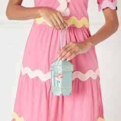 Lulu Guinness BLUE BIRDCAGE COLLECTIBLES CLUTCH BAG BAGS