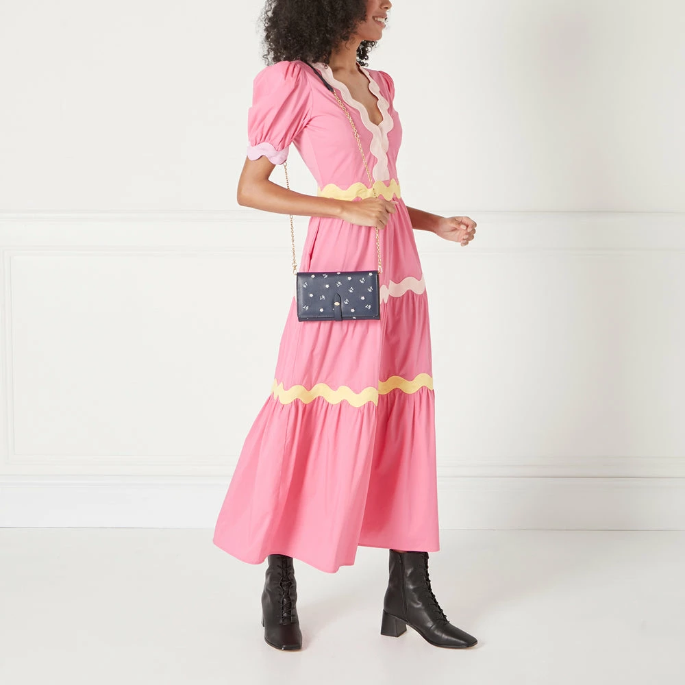 Lulu Guinness NAVY CHERRY BLOSSOM JUNIPER 8 Lulu Guinness NAVY CHERRY BLOSSOM JUNIPER