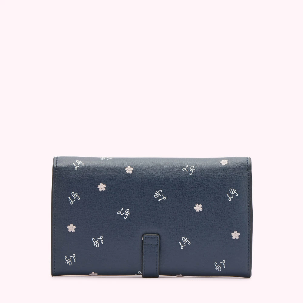 Lulu Guinness NAVY CHERRY BLOSSOM JUNIPER 4 Lulu Guinness NAVY CHERRY BLOSSOM JUNIPER