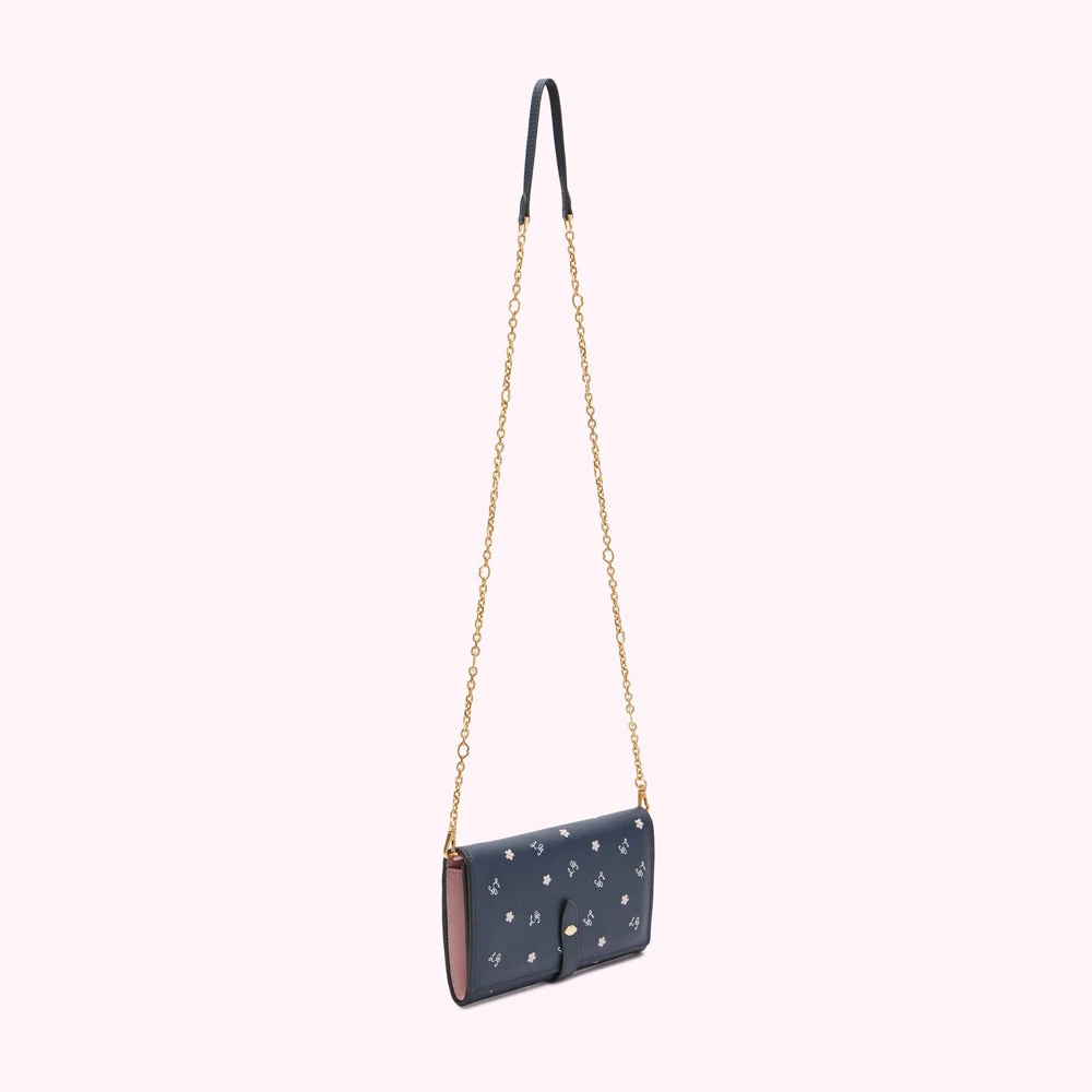 Lulu Guinness NAVY CHERRY BLOSSOM JUNIPER 5 Lulu Guinness NAVY CHERRY BLOSSOM JUNIPER