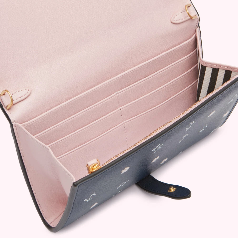 Lulu Guinness NAVY CHERRY BLOSSOM JUNIPER 6 Lulu Guinness NAVY CHERRY BLOSSOM JUNIPER