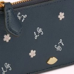 Lulu Guinness NAVY CHERRY BLOSSOM LEAH WALLET ACCESSORIES