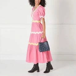 Lulu Guinness BAGS NAVY MEDIUM CHERRY BLOSSOM RUBY