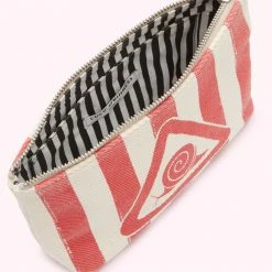 Lulu Guinness LULU RED MEDIUM SLOW DOWN POUCH Slow Down Collection