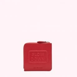 Lulu Guinness LULU RED SLOW DOWN SQ COIN PURSE Slow Down Collection