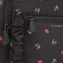 Lulu Guinness BAGS BLACK LG PRINT RUFFLES SADIE BACKPACK