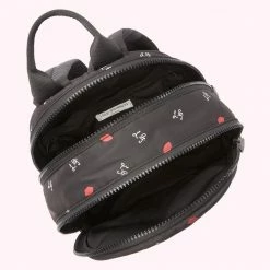 Lulu Guinness BAGS BLACK LG PRINT RUFFLES SADIE BACKPACK