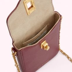 Lulu Guinness ROSEWOOD LEATHER RITA CROSSBODY MINI BAG BAGS
