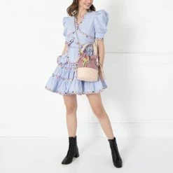 Lulu Guinness BLOSSOM FLOWER CANVAS ELOISE BASKET BAG 18 Lulu Guinness BLOSSOM FLOWER CANVAS ELOISE BASKET BAG