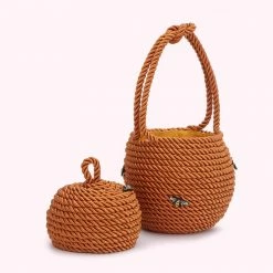 Lulu Guinness TAN QUEEN BEE BASKET BAG BAGS