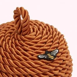 Lulu Guinness TAN QUEEN BEE BASKET BAG BAGS