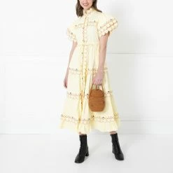 Lulu Guinness TAN QUEEN BEE BASKET BAG BAGS