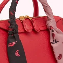 Lulu Guinness RED LEATHER SMALL SCARF DYLAN HANDBAG 8 Lulu Guinness RED LEATHER SMALL SCARF DYLAN HANDBAG