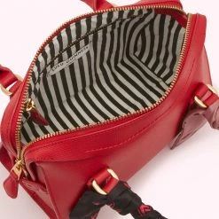 Lulu Guinness RED LEATHER SMALL SCARF DYLAN HANDBAG